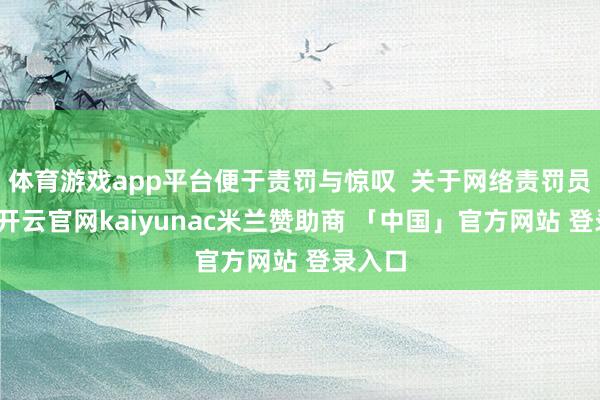 体育游戏app平台便于责罚与惊叹  关于网络责罚员而言-开云官网kaiyunac米兰赞助商 「中国」官方网站 登录入口